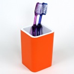 Gedy 7998-67 Square Orange Toothbrush Holder